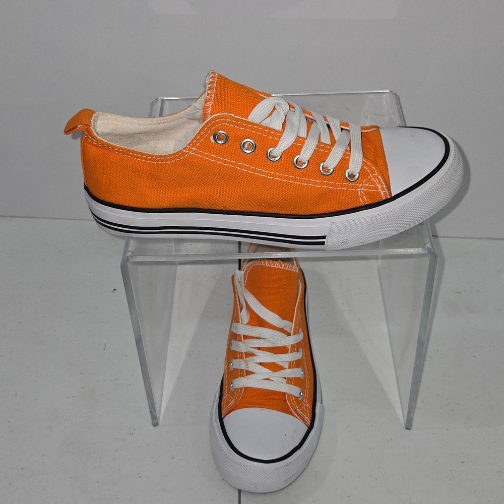 Epicstep MWC101 Orange Canvas Low Top Sneaker Men 8/Wom 10.5 Lace Up Casual Shoe